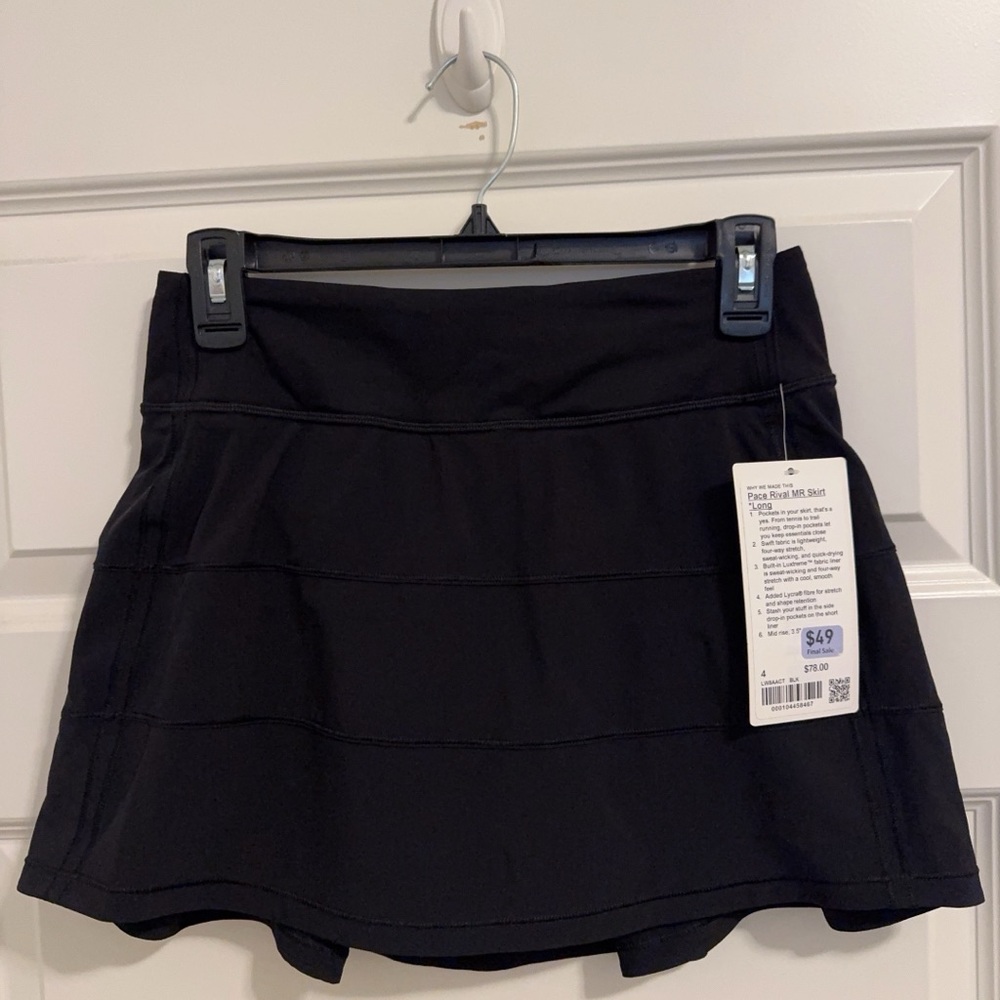 NWT Lululemon Pace Rival MR Skirt Long Size 4